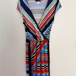 VENUS Colorful Striped Midi Dress
